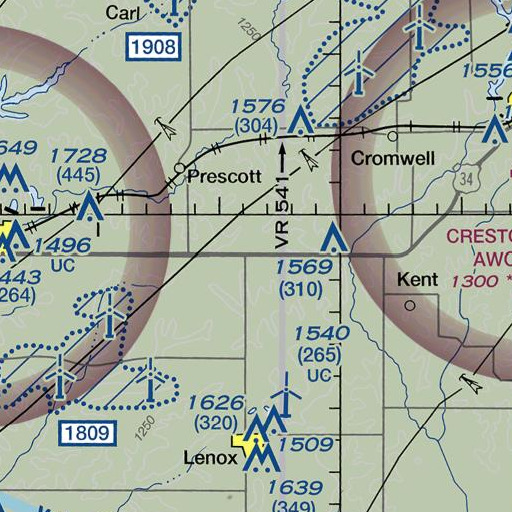 FAA VFR chart of Stringtown, IA