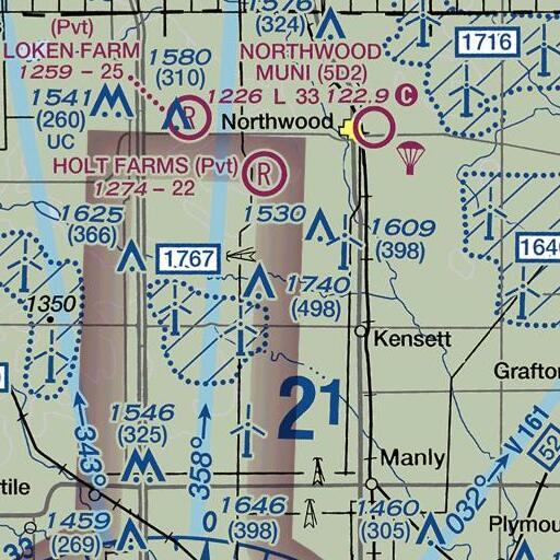 FAA VFR chart of Worth County, IA