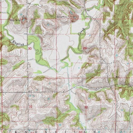 USGS 24K topo map of Wolf Run, IA