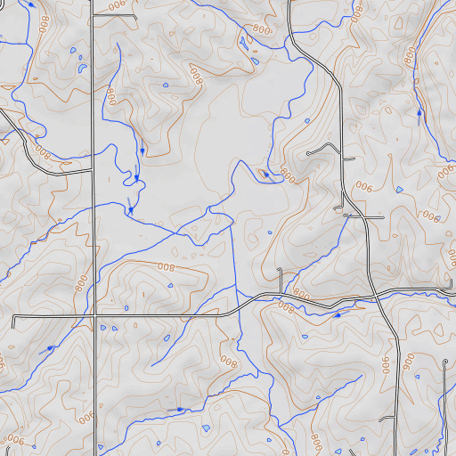 OpenTopoMap map of Wolf Run, IA