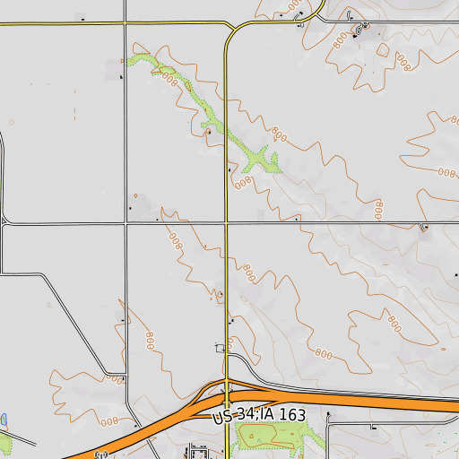OpenTopoMap map of Crossroads School, IA