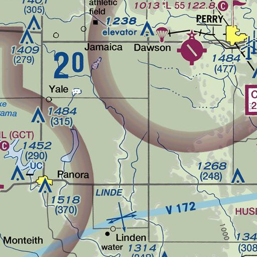 FAA VFR chart of Brough, IA