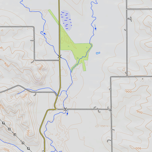 OpenTopoMap map of Waltham, IA