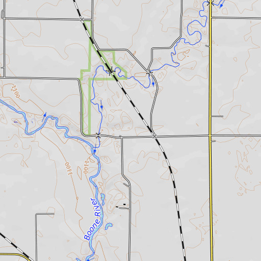 OpenTopoMap map of Thrall, IA