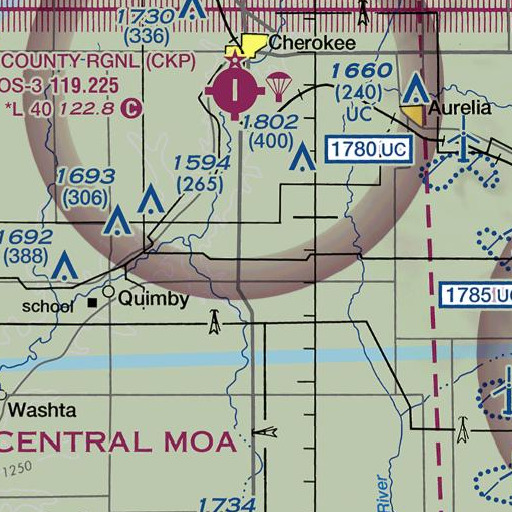 FAA VFR chart of DeLeon (historical), IA