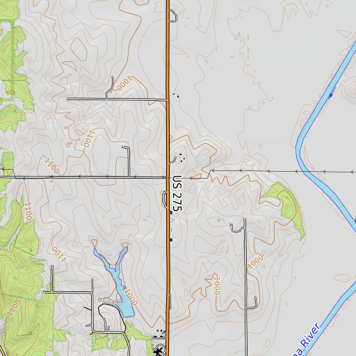 OpenTopoMap map of Austin, IA