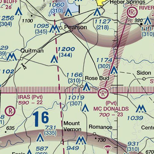 FAA VFR chart of Blakey Branch, AR