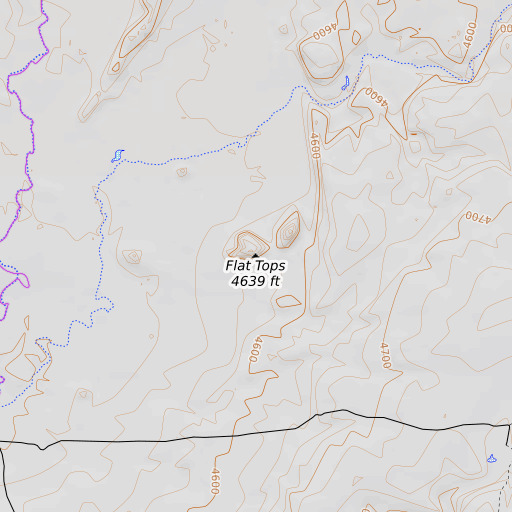 OpenTopoMap map of Flat Tops, AZ