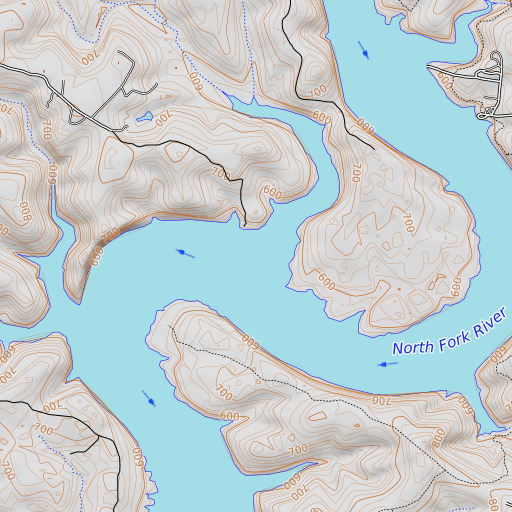 OpenTopoMap map of Briar Creek, AR