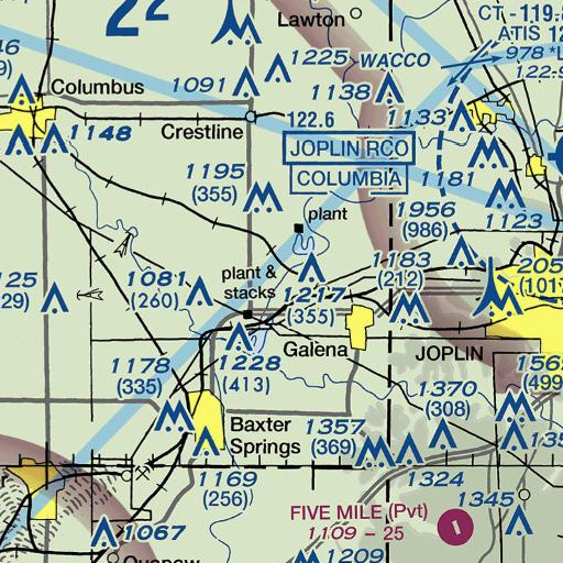 FAA VFR chart of Shawnee Creek, KS