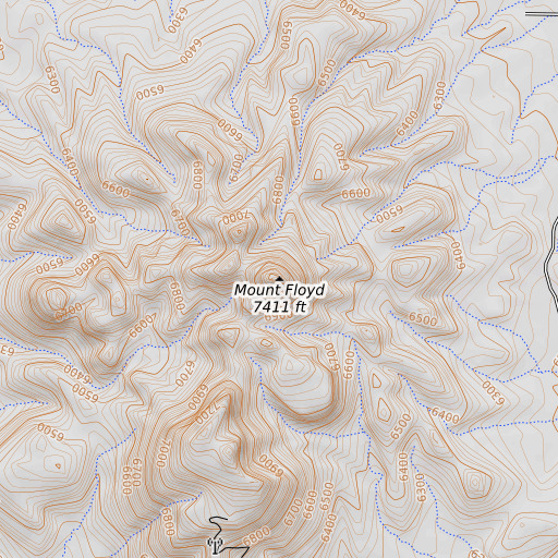 OpenTopoMap map of Mount Floyd, AZ