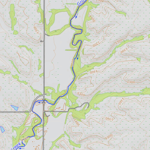 OpenTopoMap map of Coon Creek, KS