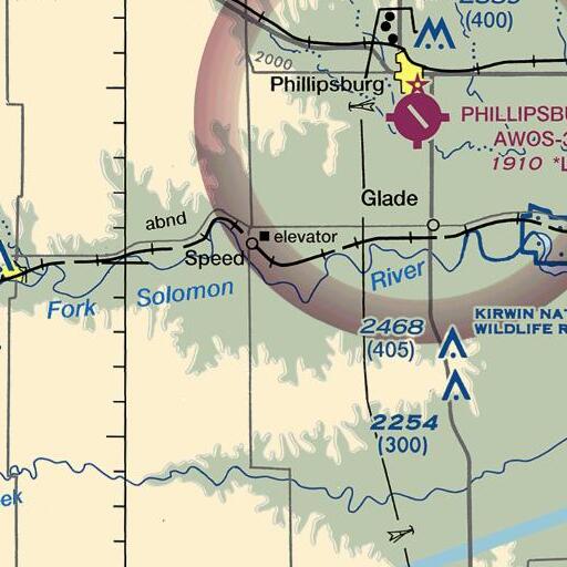 FAA VFR chart of Ash Creek, KS