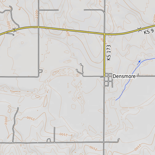 OpenTopoMap map of Sand Creek, KS