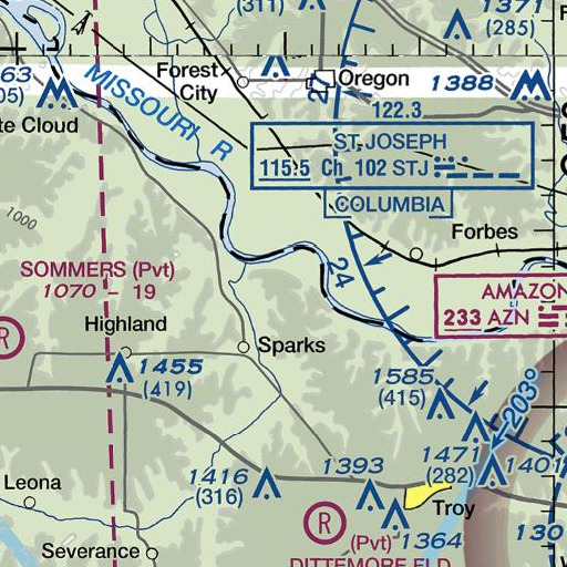 FAA VFR chart of Lookout Mountain, KS