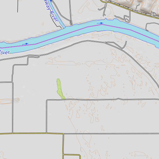 OpenTopoMap map of Burr Oak Bottom, KS