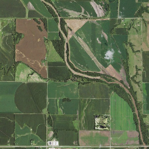 Aerial imagery of Mud Creek, KS