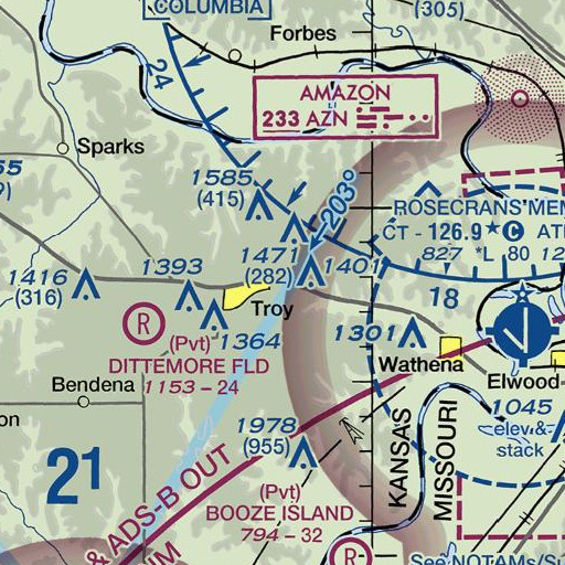 FAA VFR chart of Eclipse School (historical), KS