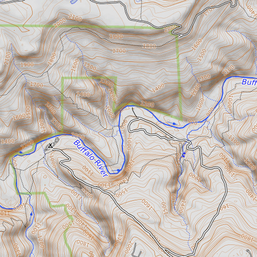 OpenTopoMap map of Camp Orr, AR