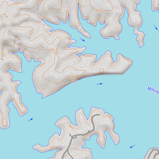 OpenTopoMap map of Cane Bottom Bluff, AR