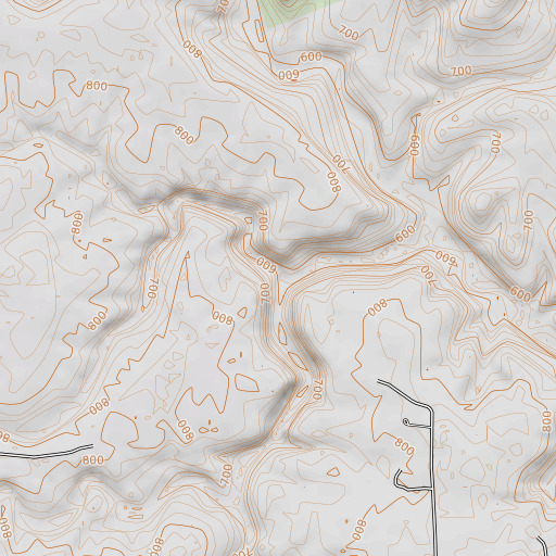 OpenTopoMap map of Caney Creek, AR