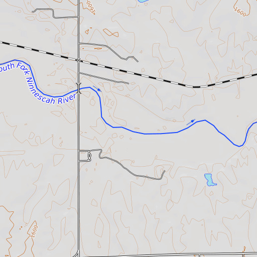 OpenTopoMap map of Wild Run Creek, KS