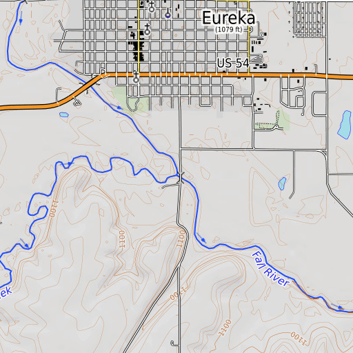 OpenTopoMap map of Spring Creek, KS