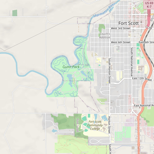 OpenStreetMap map of Gunn Park, KS