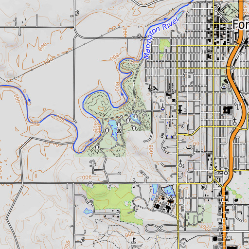 OpenTopoMap map of Gunn Park, KS