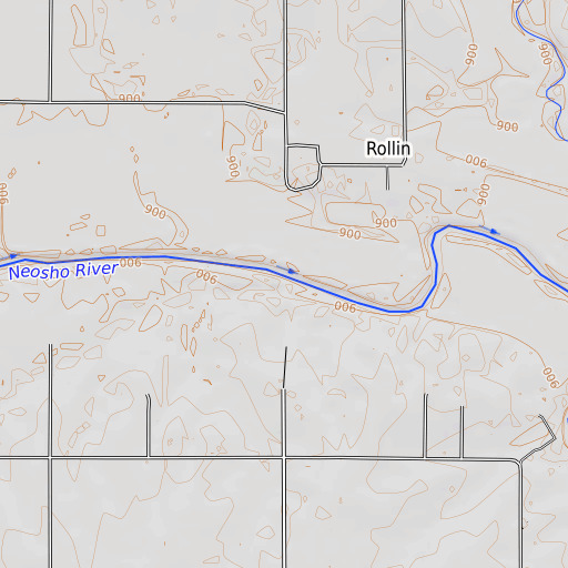 OpenTopoMap map of Mud Creek, KS