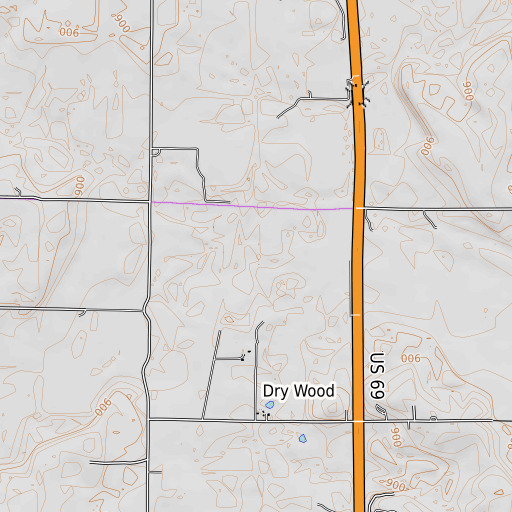 OpenTopoMap map of Bone Creek, KS