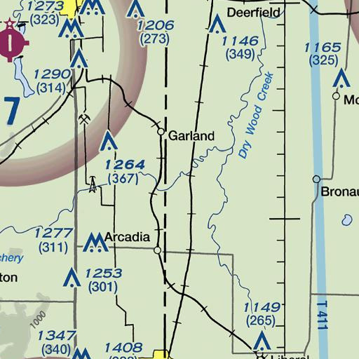 FAA VFR chart of Buck Run, MO
