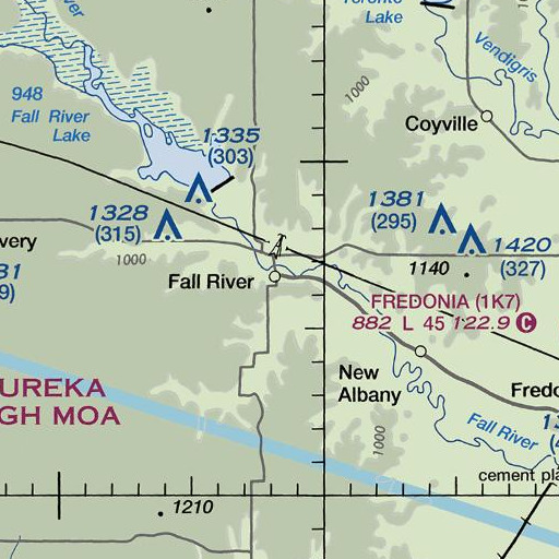 FAA VFR chart of Fall River, KS