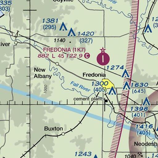 FAA VFR chart of Teeters Branch, KS