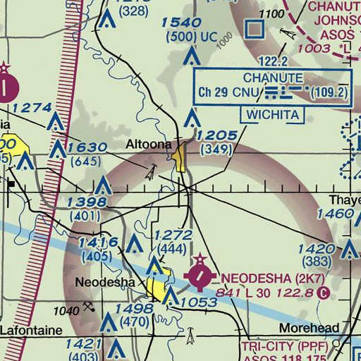 FAA VFR chart of Big Cedar Creek, KS