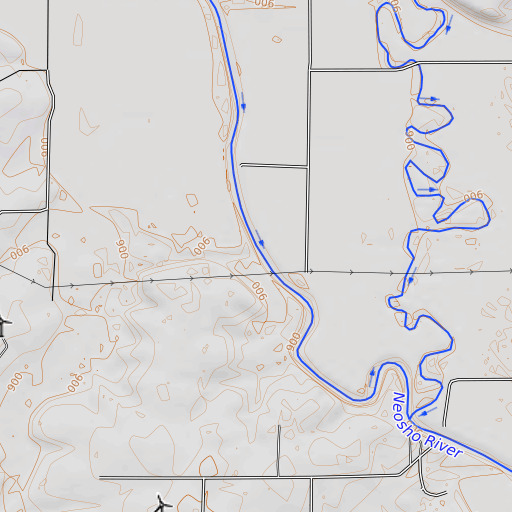 OpenTopoMap map of Rock Creek, KS
