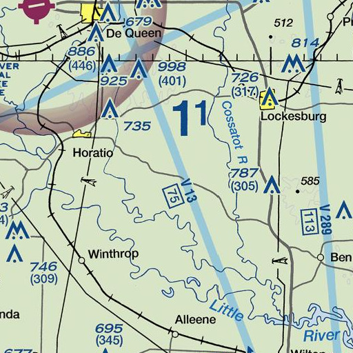 FAA VFR chart of Central, AR