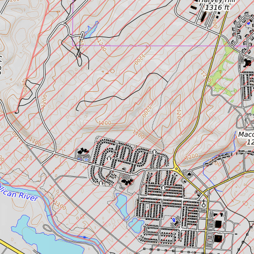 OpenTopoMap map of Backstop Ridge, KS