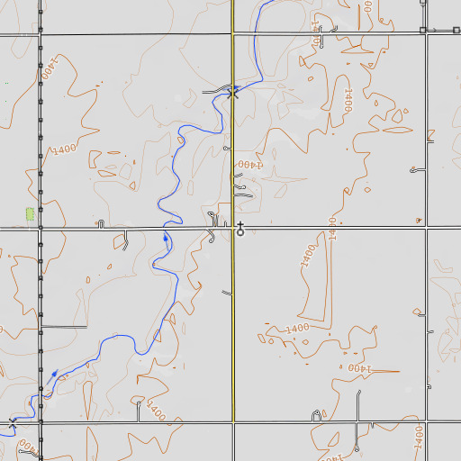 OpenTopoMap map of Ebenfeld School, KS