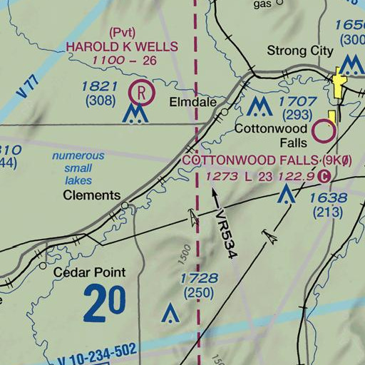 FAA VFR chart of Holmes Creek, KS