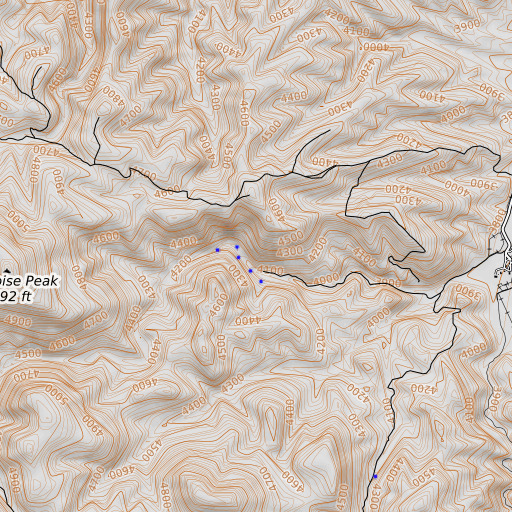 OpenTopoMap map of Fourmile Springs, AZ