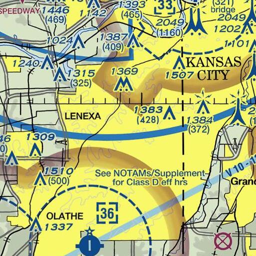 FAA VFR chart of Elmhurst, KS