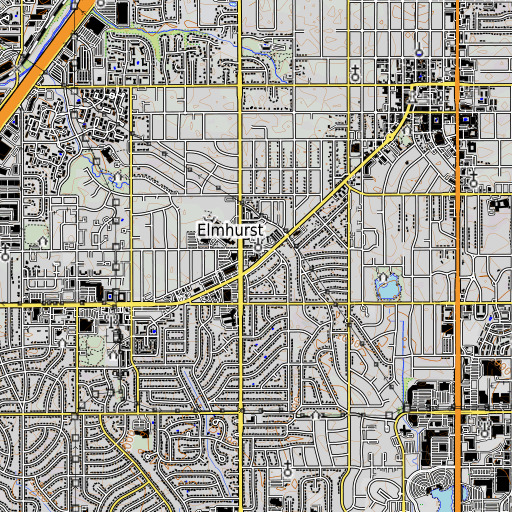 OpenTopoMap map of Elmhurst, KS