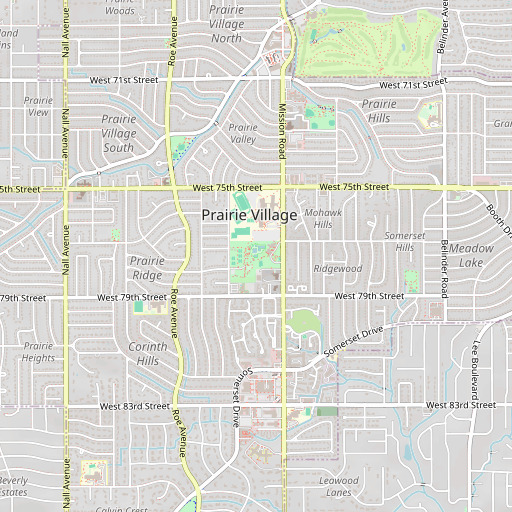 OpenStreetMap map of Prairie View Park, KS