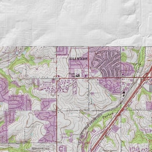 USGS 24K topo map of North School, KS