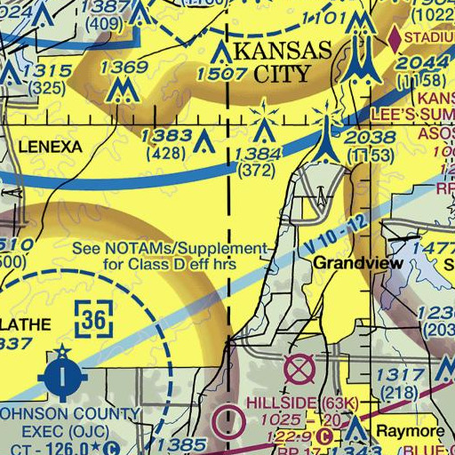 FAA VFR chart of James Branch, KS