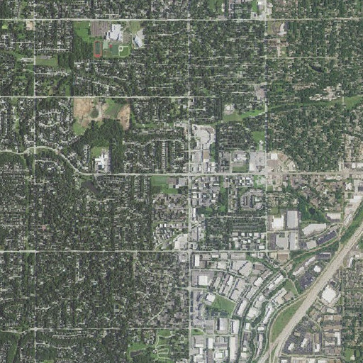 Aerial imagery of Trailridge Middle School, KS