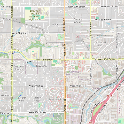 OpenStreetMap map of Trailridge Middle School, KS