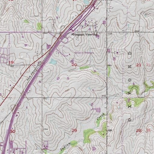 USGS 24K topo map of Countryside Elementary School, KS