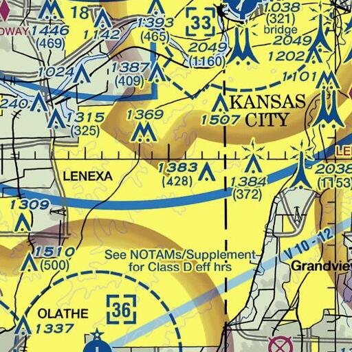 FAA VFR chart of Tomahawk Elementary School, KS